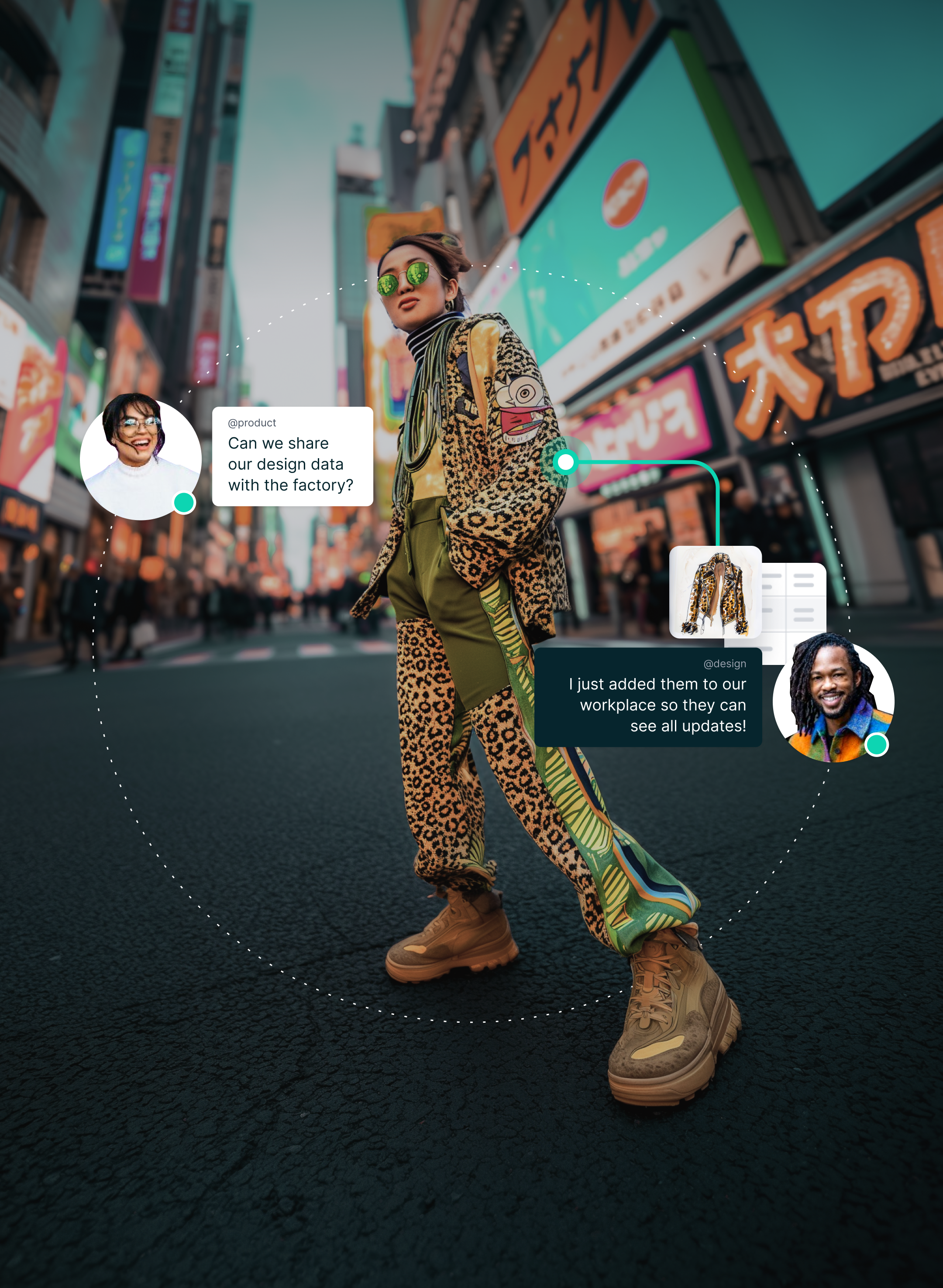 Design team comments on a fashion look